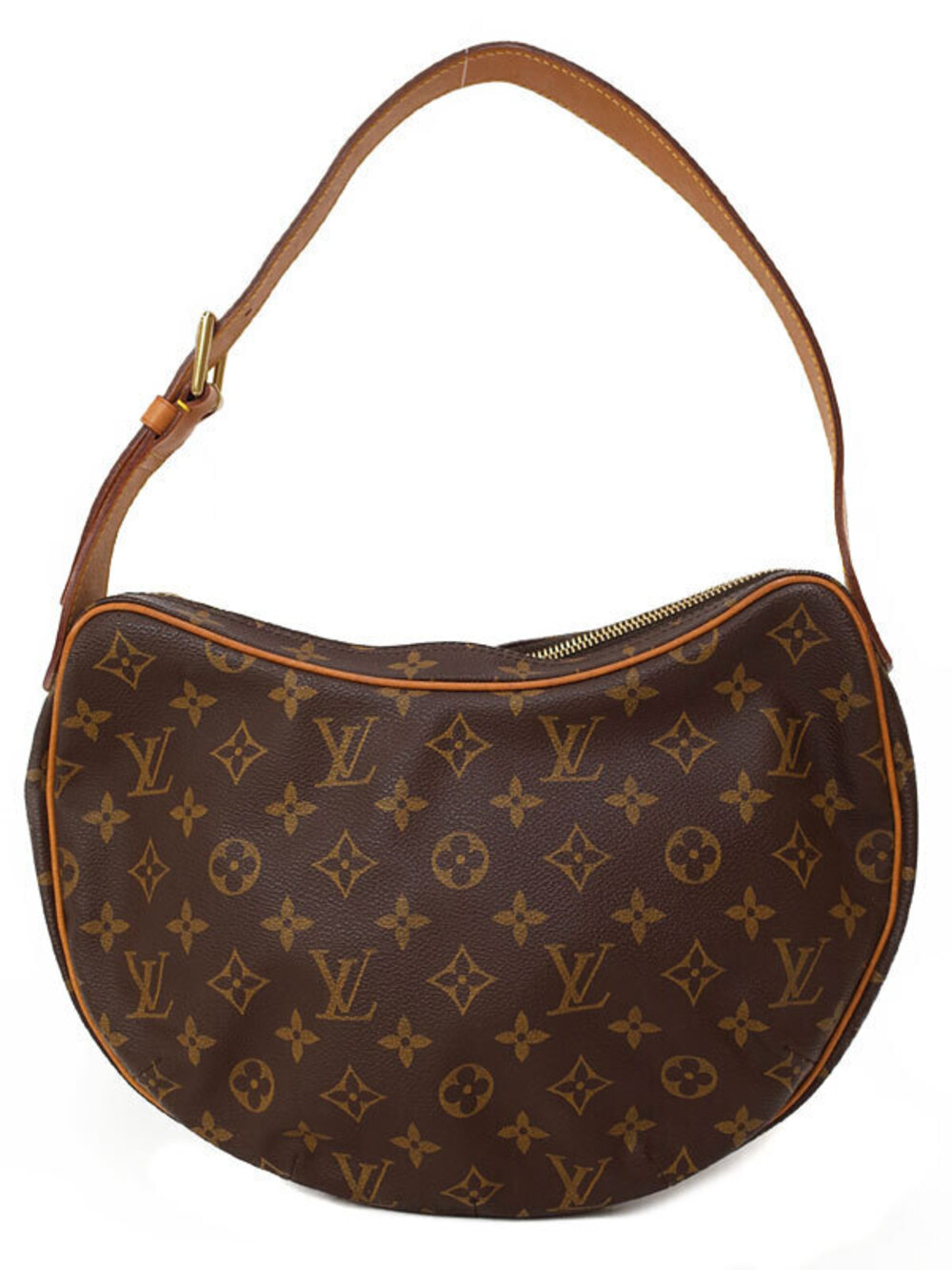 Louis Vuitton Monogram Croissant Hobo Shoulder Bag Canvas Leather Brown